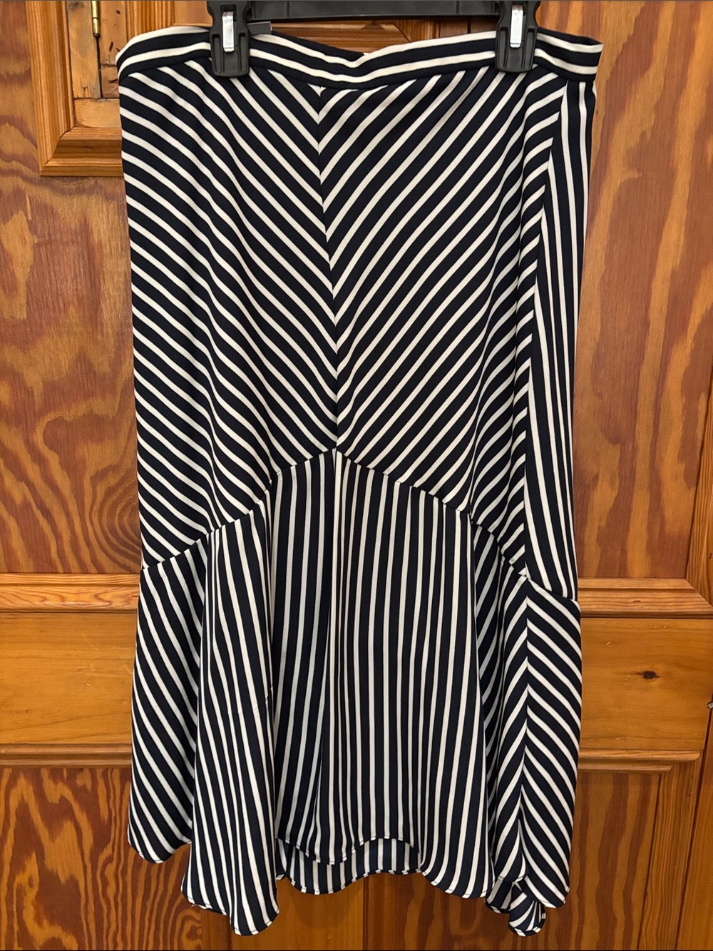 Banana Republic Navy and White High-Low Striped Dress